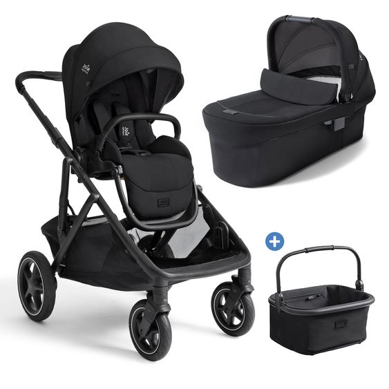 Joie Signature 2in1 Kombi-Kinderwagen-Set Versiti bis 22 kg mit Babywanne Ramble XL, Sportsitz, Liegeposition, Teleskopschieber,inkl.  Adapter, Regenschutz und Einkaufskorb - Eclipse