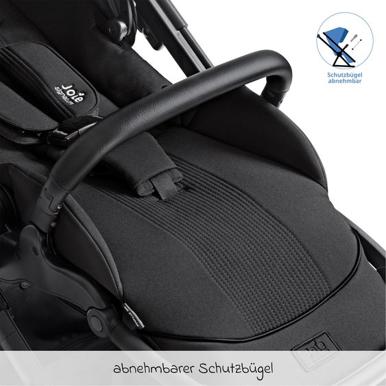 Joie Signature 2in1 Kombi-Kinderwagen-Set Versiti bis 22 kg mit Babywanne Ramble XL, Sportsitz, Liegeposition, Teleskopschieber,inkl.  Adapter, Regenschutz und Einkaufskorb - Eclipse