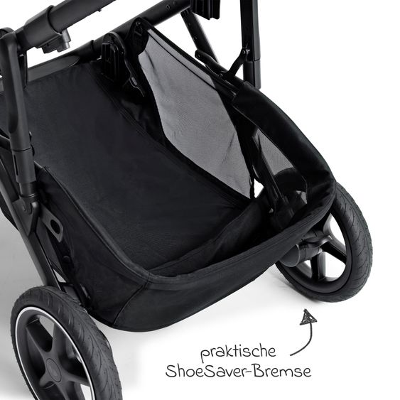 Joie Signature 2in1 Kombi-Kinderwagen-Set Versiti bis 22 kg mit Babywanne Ramble XL, Sportsitz, Liegeposition, Teleskopschieber,inkl.  Adapter, Regenschutz und Einkaufskorb - Eclipse