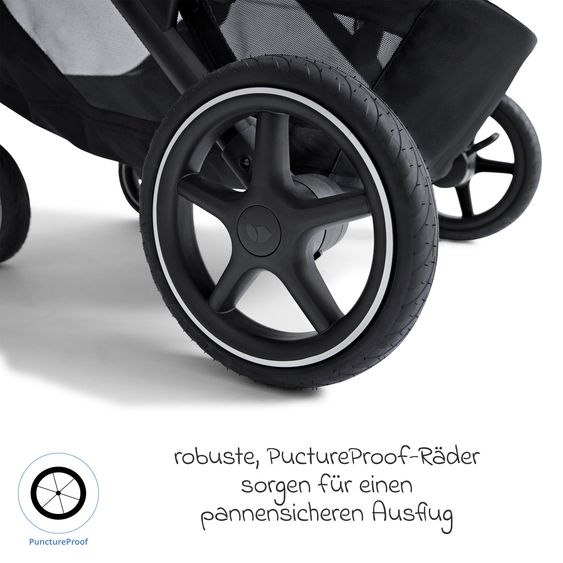 Joie Signature 2in1 Kombi-Kinderwagen-Set Versiti bis 22 kg mit Babywanne Ramble XL, Sportsitz, Liegeposition, Teleskopschieber,inkl.  Adapter, Regenschutz und Einkaufskorb - Eclipse