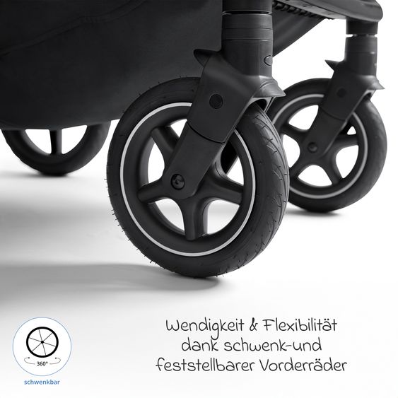 Joie Signature 2in1 Kombi-Kinderwagen-Set Versiti bis 22 kg mit Babywanne Ramble XL, Sportsitz, Liegeposition, Teleskopschieber,inkl.  Adapter, Regenschutz und Einkaufskorb - Eclipse