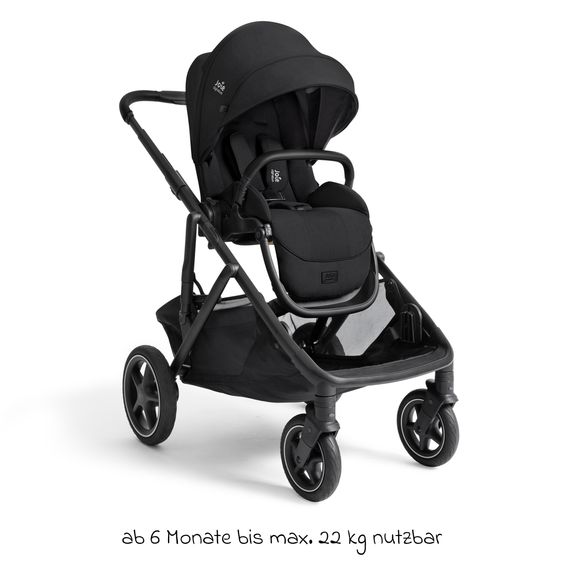 Joie Signature 2in1 Kombi-Kinderwagen-Set Versiti bis 22 kg mit Babywanne Ramble XL, Sportsitz, Liegeposition, Teleskopschieber,inkl.  Adapter, Regenschutz und Einkaufskorb - Eclipse