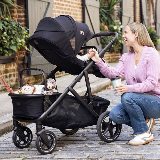 Joie Signature 2in1 Kombi-Kinderwagen-Set Versiti bis 22 kg mit Babywanne Ramble XL, Sportsitz, Liegeposition, Teleskopschieber,inkl.  Adapter, Regenschutz und Einkaufskorb - Eclipse