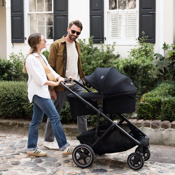 Joie Signature 2in1 Kombi-Kinderwagen-Set Versiti bis 22 kg mit Babywanne Ramble XL, Sportsitz, Liegeposition, Teleskopschieber,inkl.  Adapter, Regenschutz und Einkaufskorb - Eclipse