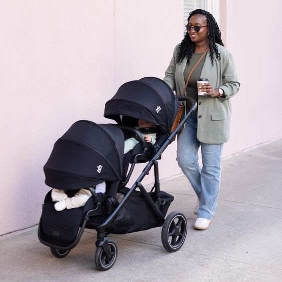 Joie Signature 2in1 Kombi-Kinderwagen-Set Versiti bis 22 kg mit Babywanne Ramble XL, Sportsitz, Liegeposition, Teleskopschieber,inkl.  Adapter, Regenschutz und Einkaufskorb - Eclipse