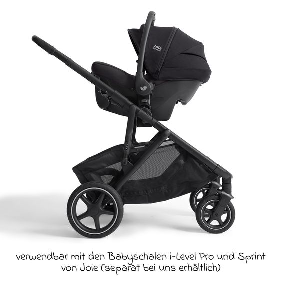 Joie Signature 2in1 Kombi-Kinderwagen-Set Versiti bis 22 kg mit Babywanne Ramble XL, Sportsitz, Liegeposition, Teleskopschieber,inkl.  Adapter, Regenschutz und Einkaufskorb - Eclipse