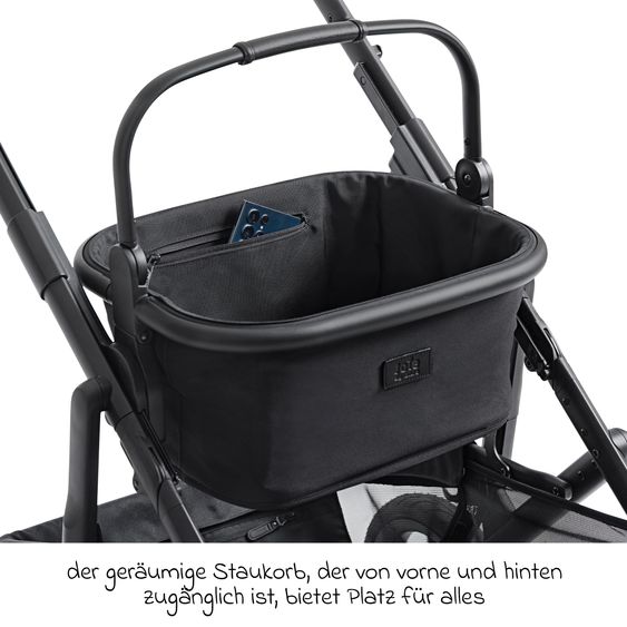 Joie Signature 2in1 Kombi-Kinderwagen-Set Versiti bis 22 kg mit Babywanne Ramble XL, Sportsitz, Liegeposition, Teleskopschieber,inkl.  Adapter, Regenschutz und Einkaufskorb - Eclipse