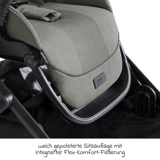 Joie Signature 2in1 Kombi-Kinderwagen-Set Versiti bis 22 kg mit Babywanne Ramble XL, Sportsitz, Liegeposition, Teleskopschieber,inkl.  Adapter, Regenschutz und Einkaufskorb - Evergreen