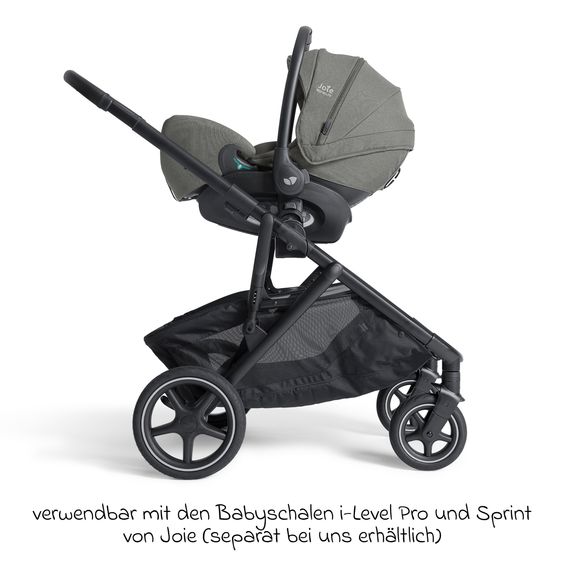 Joie Signature 2in1 Kombi-Kinderwagen-Set Versiti bis 22 kg mit Babywanne Ramble XL, Sportsitz, Liegeposition, Teleskopschieber,inkl.  Adapter, Regenschutz und Einkaufskorb - Evergreen
