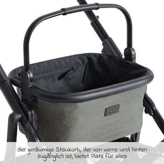 Joie Signature 2in1 Kombi-Kinderwagen-Set Versiti bis 22 kg mit Babywanne Ramble XL, Sportsitz, Liegeposition, Teleskopschieber,inkl.  Adapter, Regenschutz und Einkaufskorb - Evergreen