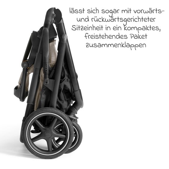 Joie Signature 2in1 Kombi-Kinderwagen-Set Versiti bis 22 kg mit Babywanne Ramble XL, Sportsitz, Liegeposition, Teleskopschieber,inkl.  Adapter, Regenschutz und Einkaufskorb - Sandstone
