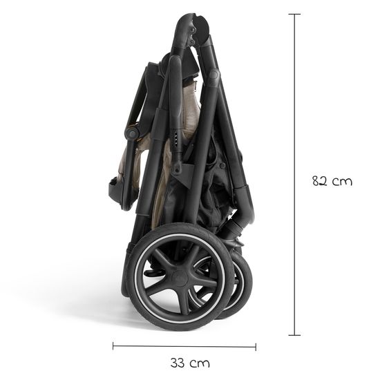 Joie Signature 2in1 Kombi-Kinderwagen-Set Versiti bis 22 kg mit Babywanne Ramble XL, Sportsitz, Liegeposition, Teleskopschieber,inkl.  Adapter, Regenschutz und Einkaufskorb - Sandstone