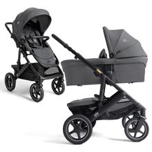 2in1 Kombi-Kinderwagen Vinca bis 22 kg belastbar mit Babywanne Ramble Xl, Teleskopschieber, umsetzbare Sitzeinheit, inkl. Adapter & Regenverdeck - Signature - Ebony