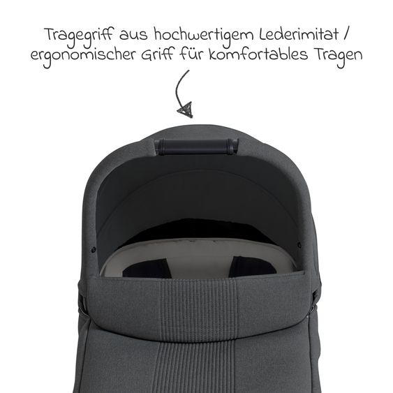 Joie Signature 2in1 Kombi-Kinderwagen Vinca bis 22 kg belastbar mit Babywanne Ramble Xl, Teleskopschieber, umsetzbare Sitzeinheit, inkl. Adapter & Regenverdeck - Signature - Ebony