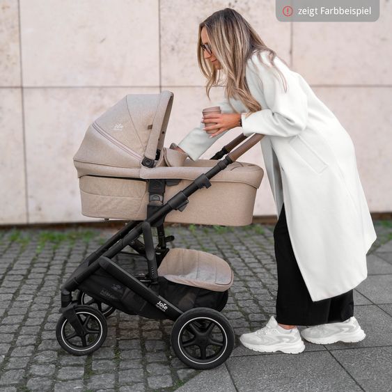 Joie Signature 2in1 Kombi-Kinderwagen Vinca bis 22 kg belastbar mit Babywanne Ramble Xl, Teleskopschieber, umsetzbare Sitzeinheit, inkl. Adapter & Regenverdeck - Signature - Ebony