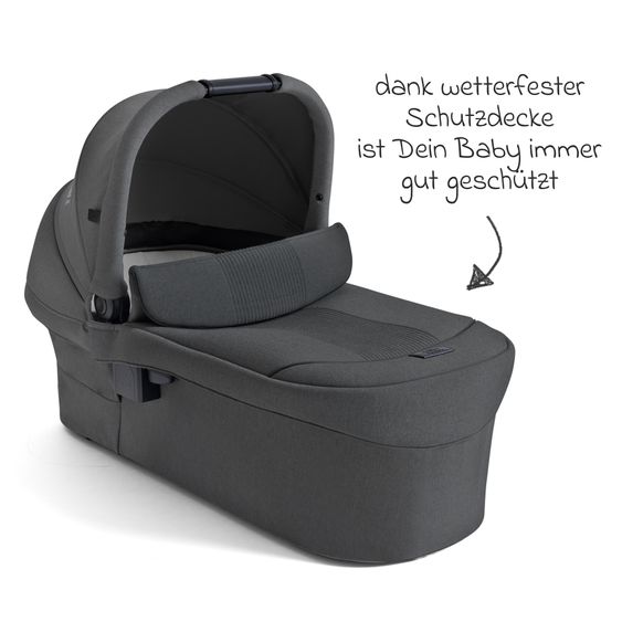 Joie Signature 2in1 Kombi-Kinderwagen Vinca bis 22 kg belastbar mit Babywanne Ramble Xl, Teleskopschieber, umsetzbare Sitzeinheit, inkl. Adapter & Regenverdeck - Signature - Ebony