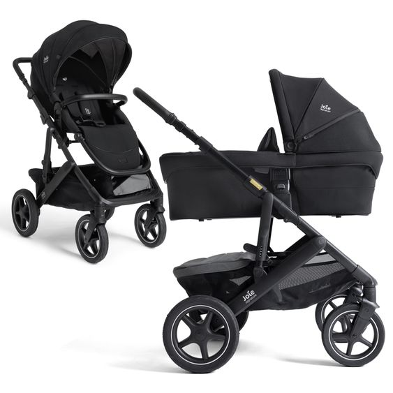 Joie Signature 2in1 Kombi-Kinderwagen Vinca bis 22 kg belastbar mit Babywanne Ramble Xl, Teleskopschieber, umsetzbare Sitzeinheit, inkl. Adapter & Regenverdeck - Signature - Eclipse