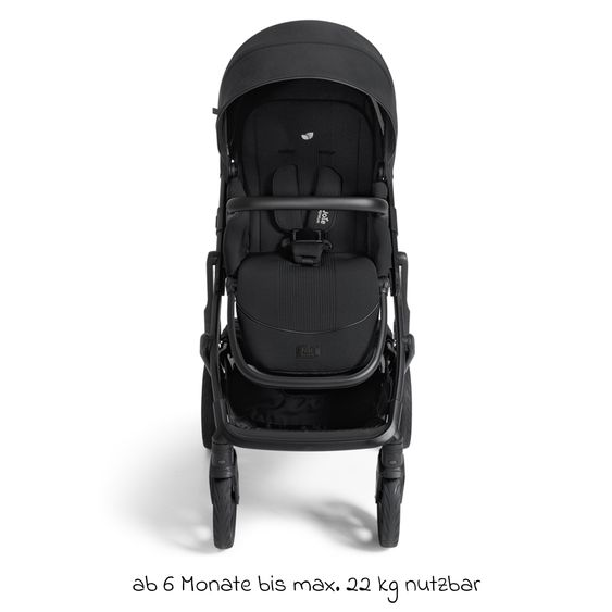 Joie Signature 2in1 Kombi-Kinderwagen Vinca bis 22 kg belastbar mit Babywanne Ramble Xl, Teleskopschieber, umsetzbare Sitzeinheit, inkl. Adapter & Regenverdeck - Signature - Eclipse
