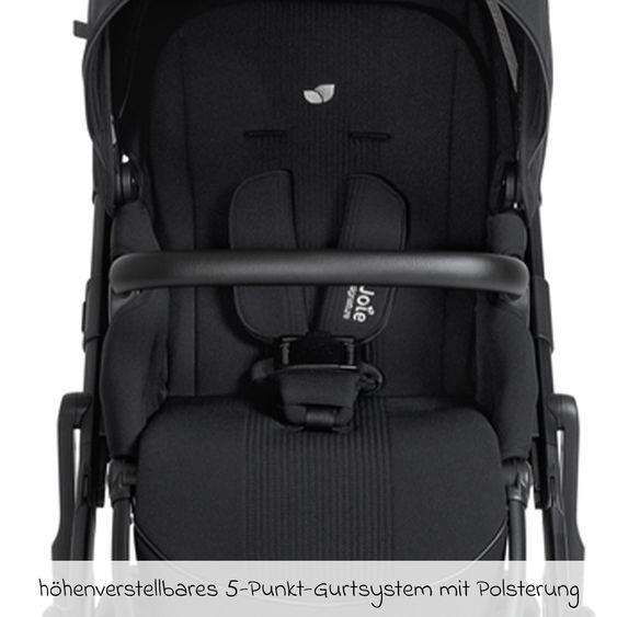 Joie Signature 2in1 Kombi-Kinderwagen Vinca bis 22 kg belastbar mit Babywanne Ramble Xl, Teleskopschieber, umsetzbare Sitzeinheit, inkl. Adapter & Regenverdeck - Signature - Eclipse