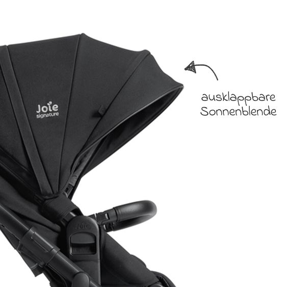 Joie Signature 2in1 Kombi-Kinderwagen Vinca bis 22 kg belastbar mit Babywanne Ramble Xl, Teleskopschieber, umsetzbare Sitzeinheit, inkl. Adapter & Regenverdeck - Signature - Eclipse