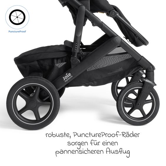 Joie Signature 2in1 Kombi-Kinderwagen Vinca bis 22 kg belastbar mit Babywanne Ramble Xl, Teleskopschieber, umsetzbare Sitzeinheit, inkl. Adapter & Regenverdeck - Signature - Eclipse
