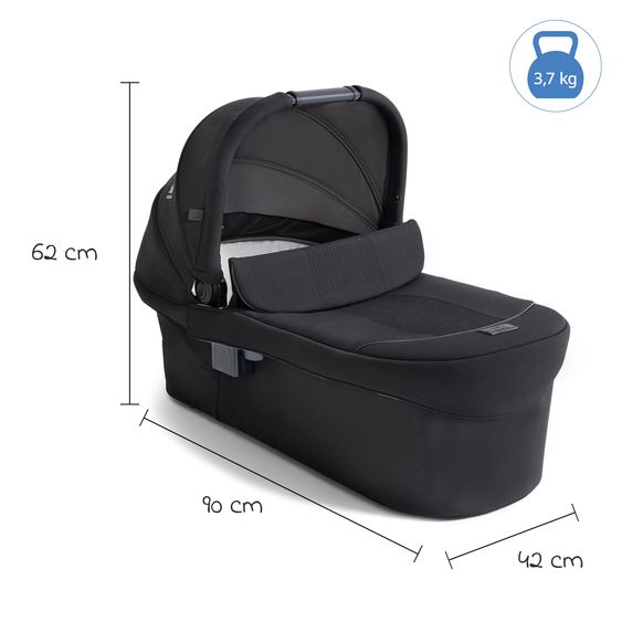 Joie Signature 2in1 Kombi-Kinderwagen Vinca bis 22 kg belastbar mit Babywanne Ramble Xl, Teleskopschieber, umsetzbare Sitzeinheit, inkl. Adapter & Regenverdeck - Signature - Eclipse