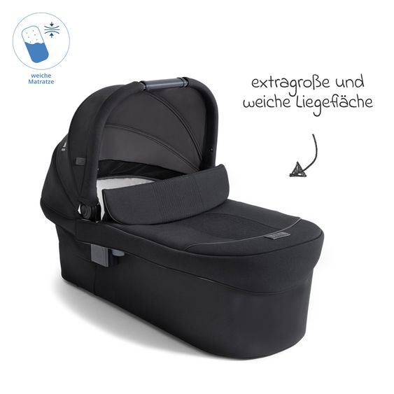 Joie Signature 2in1 Kombi-Kinderwagen Vinca bis 22 kg belastbar mit Babywanne Ramble Xl, Teleskopschieber, umsetzbare Sitzeinheit, inkl. Adapter & Regenverdeck - Signature - Eclipse