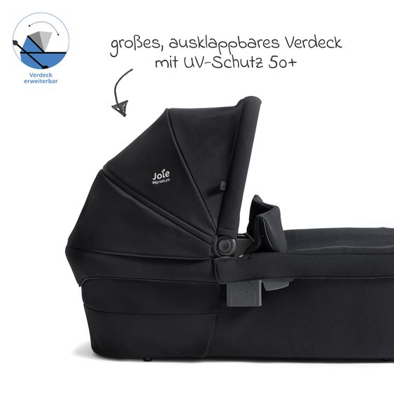 Joie Signature 2in1 Kombi-Kinderwagen Vinca bis 22 kg belastbar mit Babywanne Ramble Xl, Teleskopschieber, umsetzbare Sitzeinheit, inkl. Adapter & Regenverdeck - Signature - Eclipse