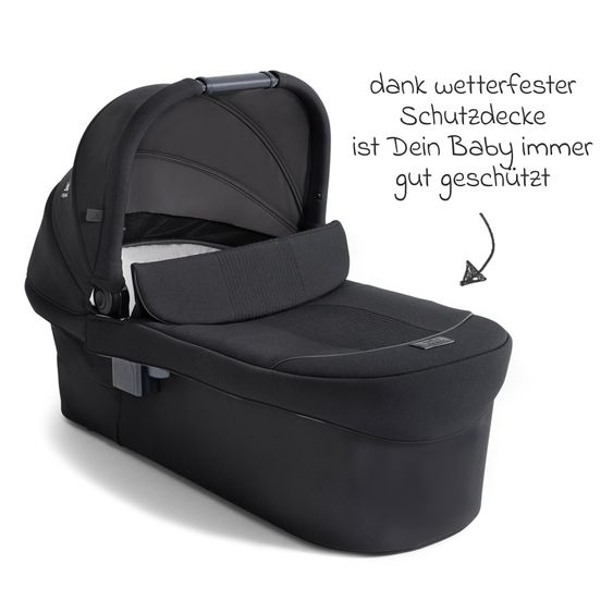 Joie Signature 2in1 Kombi-Kinderwagen Vinca bis 22 kg belastbar mit Babywanne Ramble Xl, Teleskopschieber, umsetzbare Sitzeinheit, inkl. Adapter & Regenverdeck - Signature - Eclipse