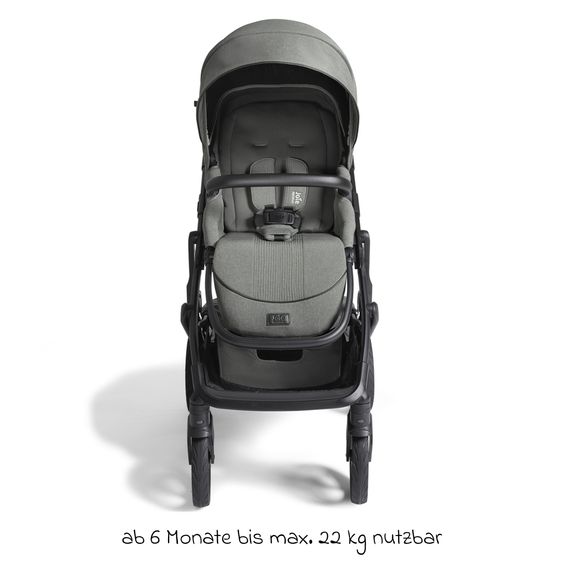 Joie Signature 2in1 Kombi-Kinderwagen Vinca bis 22 kg belastbar mit Babywanne Ramble Xl, Teleskopschieber, umsetzbare Sitzeinheit, inkl. Adapter & Regenverdeck - Signature - Evergreen