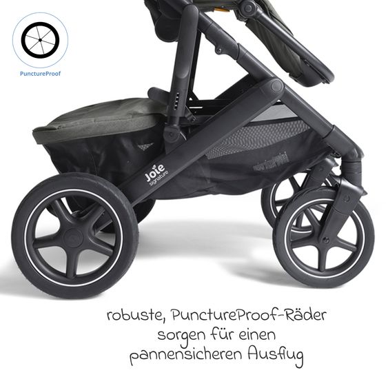 Joie Signature 2in1 Kombi-Kinderwagen Vinca bis 22 kg belastbar mit Babywanne Ramble Xl, Teleskopschieber, umsetzbare Sitzeinheit, inkl. Adapter & Regenverdeck - Signature - Evergreen