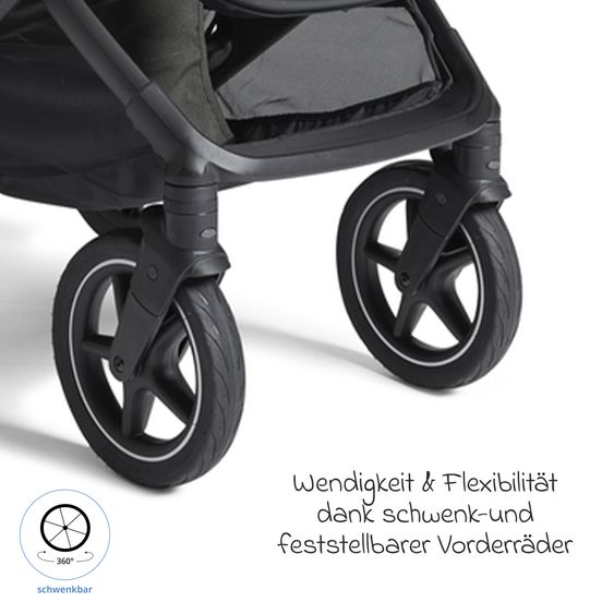 Joie Signature 2in1 Kombi-Kinderwagen Vinca bis 22 kg belastbar mit Babywanne Ramble Xl, Teleskopschieber, umsetzbare Sitzeinheit, inkl. Adapter & Regenverdeck - Signature - Evergreen