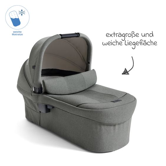 Joie Signature 2in1 Kombi-Kinderwagen Vinca bis 22 kg belastbar mit Babywanne Ramble Xl, Teleskopschieber, umsetzbare Sitzeinheit, inkl. Adapter & Regenverdeck - Signature - Evergreen