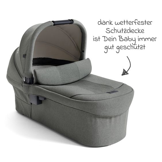 Joie Signature 2in1 Kombi-Kinderwagen Vinca bis 22 kg belastbar mit Babywanne Ramble Xl, Teleskopschieber, umsetzbare Sitzeinheit, inkl. Adapter & Regenverdeck - Signature - Evergreen