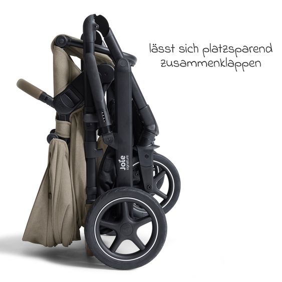 Joie Signature 2in1 Kombi-Kinderwagen Vinca bis 22 kg belastbar mit Babywanne Ramble Xl, Teleskopschieber, umsetzbare Sitzeinheit, inkl. Adapter & Regenverdeck - Signature - Sandstone