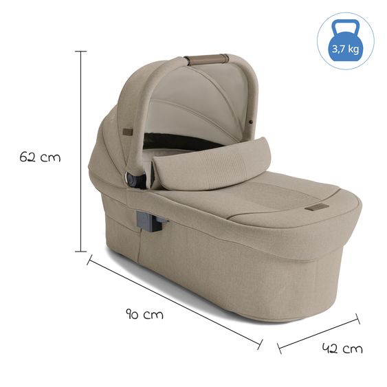 Joie Signature 2in1 Kombi-Kinderwagen Vinca bis 22 kg belastbar mit Babywanne Ramble Xl, Teleskopschieber, umsetzbare Sitzeinheit, inkl. Adapter & Regenverdeck - Signature - Sandstone