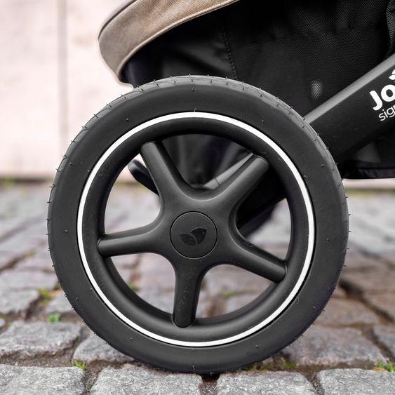 Joie Signature 2in1 Kombi-Kinderwagen Vinca bis 22 kg belastbar mit Babywanne Ramble Xl, Teleskopschieber, umsetzbare Sitzeinheit, inkl. Adapter & Regenverdeck - Signature - Sandstone