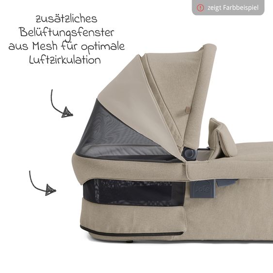 Joie Signature 2in1 Kombi-Kinderwagen Vinca bis 22 kg belastbar mit Babywanne Ramble Xl, Teleskopschieber, umsetzbare Sitzeinheit, inkl. Adapter & Regenverdeck - Signature - Sandstone