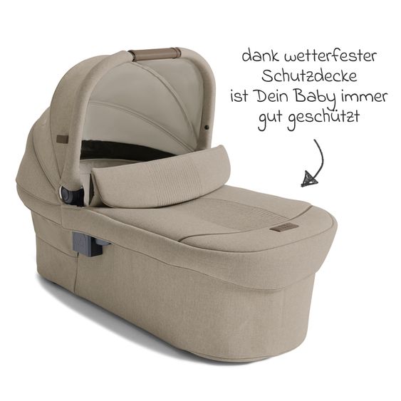Joie Signature 2in1 Kombi-Kinderwagen Vinca bis 22 kg belastbar mit Babywanne Ramble Xl, Teleskopschieber, umsetzbare Sitzeinheit, inkl. Adapter & Regenverdeck - Signature - Sandstone