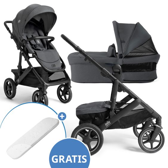 Joie Signature Passeggino Vinca 2in1 fino a 22 kg con materasso Alvi GRATUITO per navicella Ramble Xl, maniglione telescopico, seduta, adattatore e parapioggia inclusi - Signature - Ebano