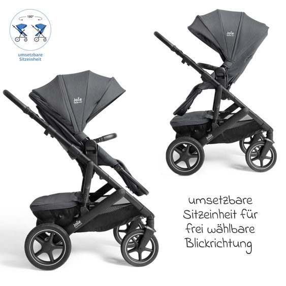 Joie Signature Passeggino Vinca 2in1 fino a 22 kg con materasso Alvi GRATUITO per navicella Ramble Xl, maniglione telescopico, seduta, adattatore e parapioggia inclusi - Signature - Ebano
