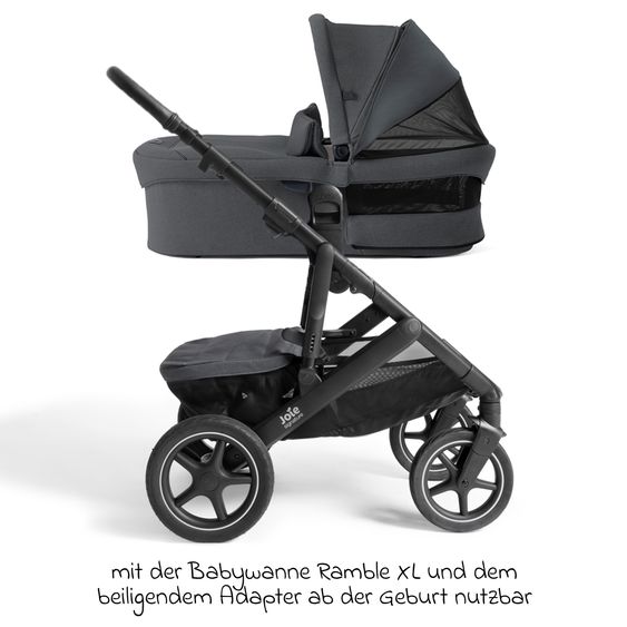 Joie Signature Passeggino Vinca 2in1 fino a 22 kg con materasso Alvi GRATUITO per navicella Ramble Xl, maniglione telescopico, seduta, adattatore e parapioggia inclusi - Signature - Ebano