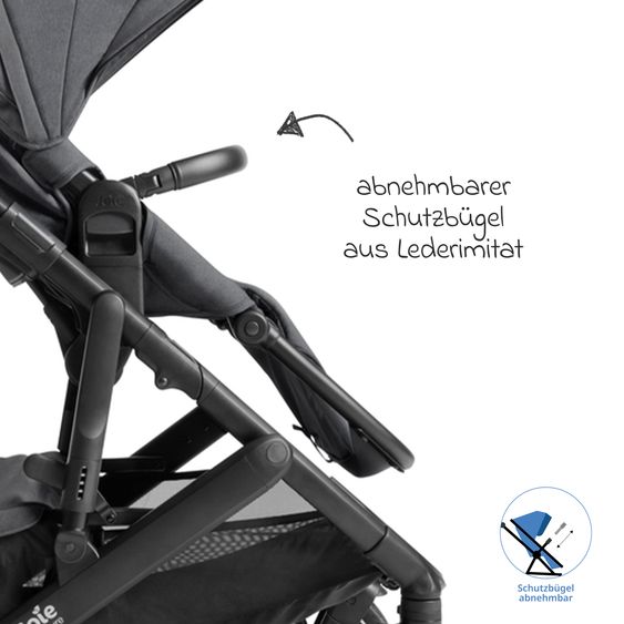 Joie Signature Passeggino Vinca 2in1 fino a 22 kg con materasso Alvi GRATUITO per navicella Ramble Xl, maniglione telescopico, seduta, adattatore e parapioggia inclusi - Signature - Ebano