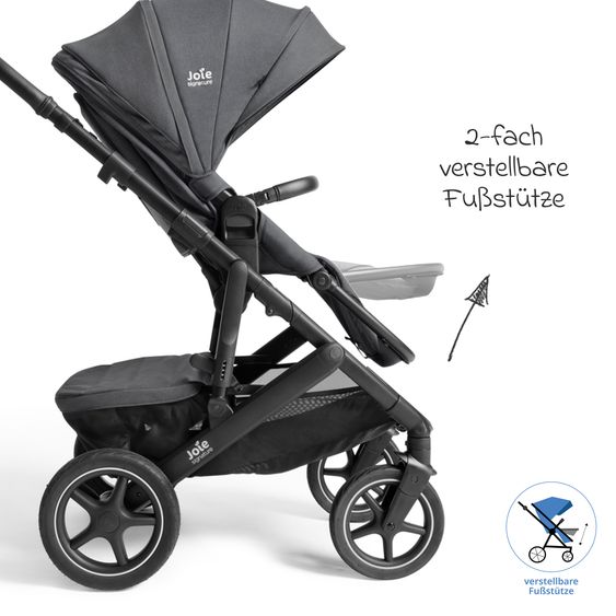 Joie Signature Passeggino Vinca 2in1 fino a 22 kg con materasso Alvi GRATUITO per navicella Ramble Xl, maniglione telescopico, seduta, adattatore e parapioggia inclusi - Signature - Ebano