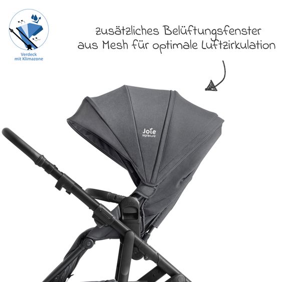 Joie Signature Passeggino Vinca 2in1 fino a 22 kg con materasso Alvi GRATUITO per navicella Ramble Xl, maniglione telescopico, seduta, adattatore e parapioggia inclusi - Signature - Ebano