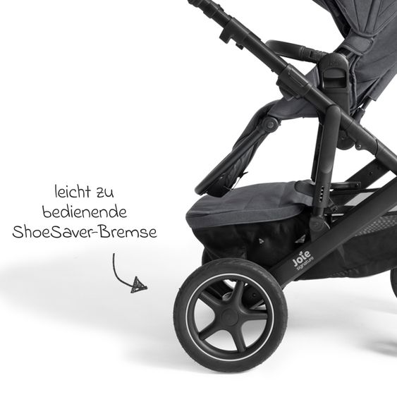 Joie Signature Passeggino Vinca 2in1 fino a 22 kg con materasso Alvi GRATUITO per navicella Ramble Xl, maniglione telescopico, seduta, adattatore e parapioggia inclusi - Signature - Ebano