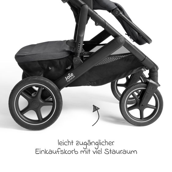 Joie Signature Passeggino Vinca 2in1 fino a 22 kg con materasso Alvi GRATUITO per navicella Ramble Xl, maniglione telescopico, seduta, adattatore e parapioggia inclusi - Signature - Ebano