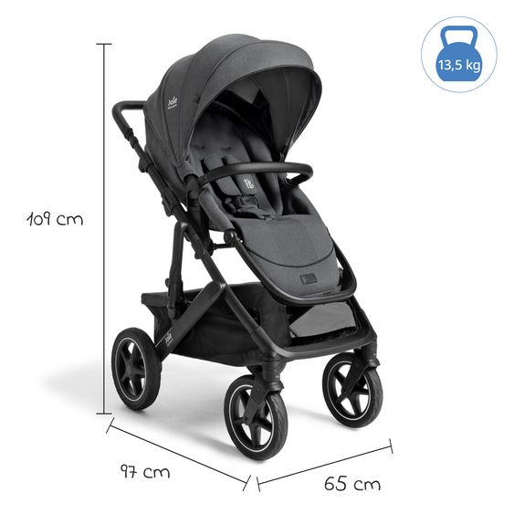 Joie Signature Passeggino Vinca 2in1 fino a 22 kg con materasso Alvi GRATUITO per navicella Ramble Xl, maniglione telescopico, seduta, adattatore e parapioggia inclusi - Signature - Ebano