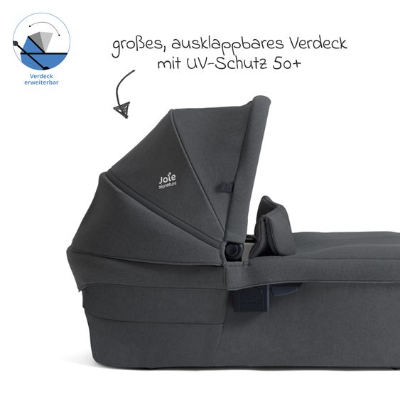 Joie Signature Passeggino Vinca 2in1 fino a 22 kg con materasso Alvi GRATUITO per navicella Ramble Xl, maniglione telescopico, seduta, adattatore e parapioggia inclusi - Signature - Ebano