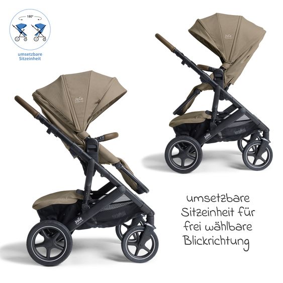 Joie Signature Passeggino Vinca 2in1 fino a 22 kg con materassino Alvi GRATUITO per navicella Ramble Xl, maniglione telescopico, unità di seduta, adattatore e parapioggia inclusi - Signature - Sandstone